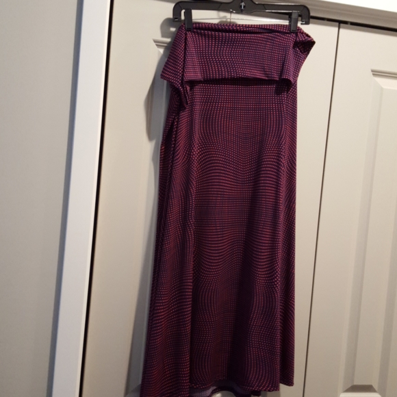 LuLaRoe Dresses & Skirts - xl navy and fushcia pink silky maxi skirt